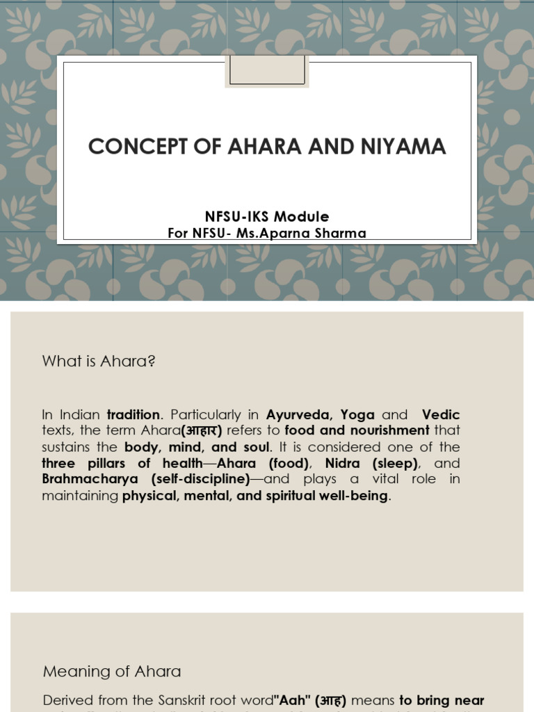 Understanding Ahara and Niyama in Ayurveda | PDF | Ayurveda | Ātman ...