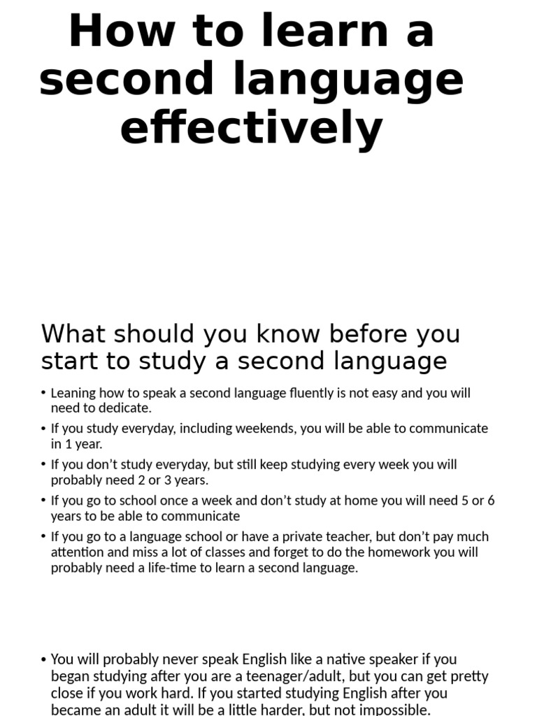 Effective Strategies for Learning a Language | PDF