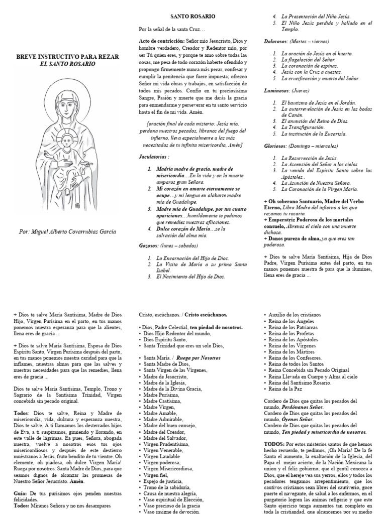 Instructivo para Rezar el Santo Rosario | PDF | María, madre de Jesús ...
