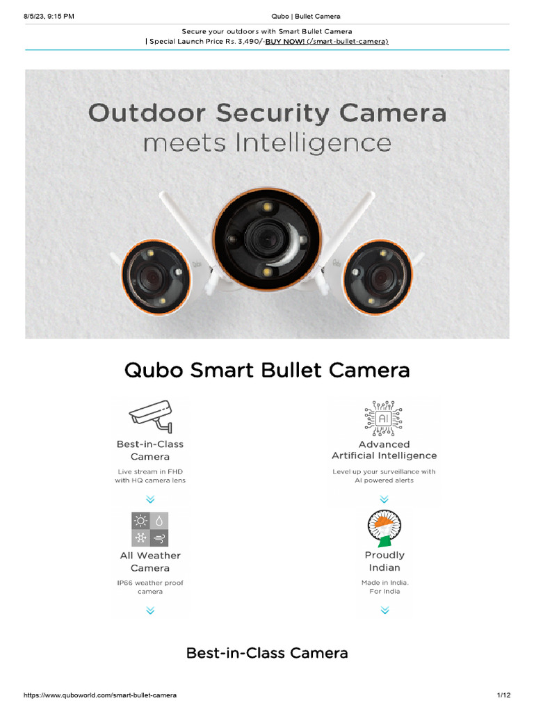 Qubo _ Bullet Camera | PDF | Camera | Computing