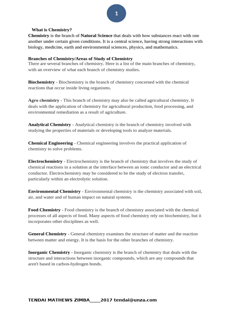 Overview of Chemistry Branches and Concepts | PDF | Atomic Nucleus | Gases