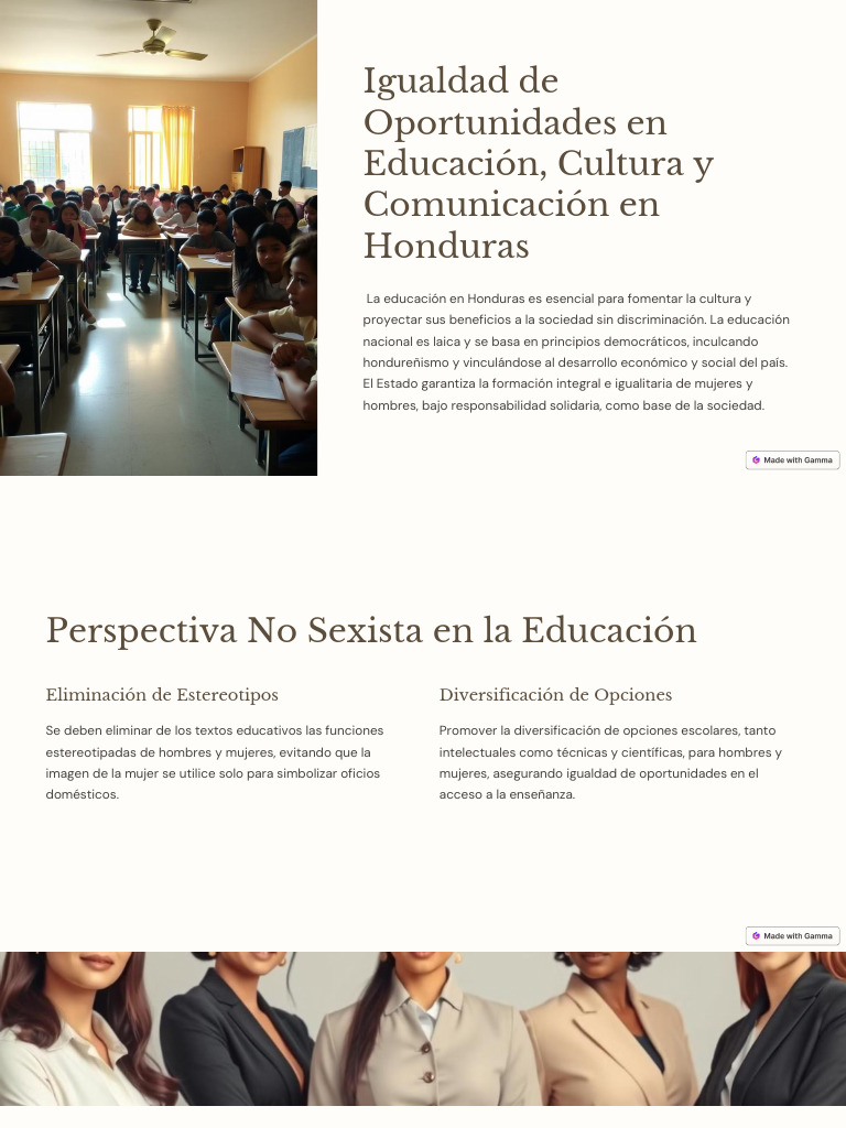 Igualdad de Oportunidades en Educación Honduras | PDF | Igualdad de ...