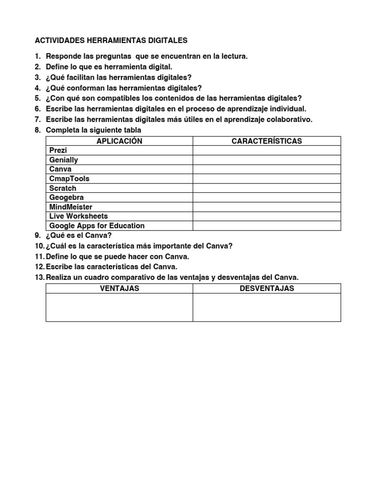 Herramientas Digitales en el Aprendizaje | PDF