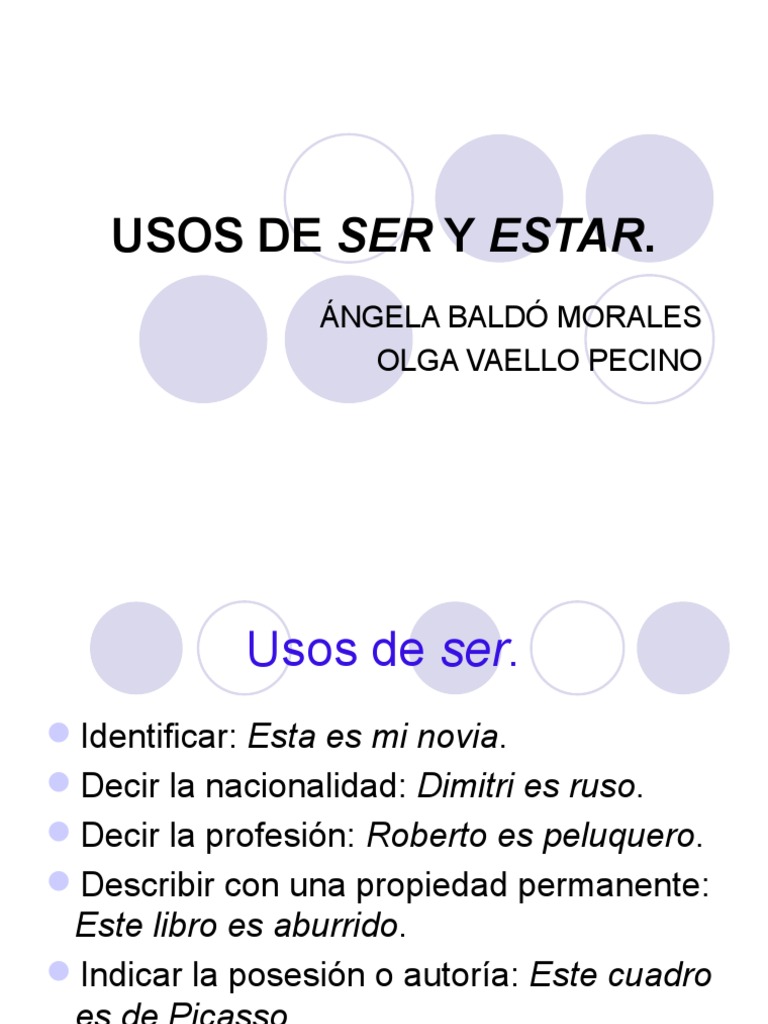 Usos de Ser y Estar | PDF | Adverbio | Lingüística