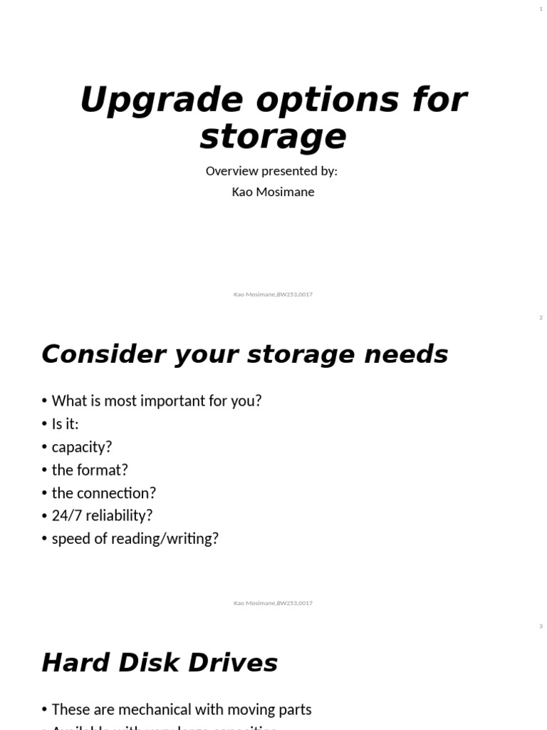 Storage Upgrade Options Explained | PDF | Solid State Drive | Hard Disk ...