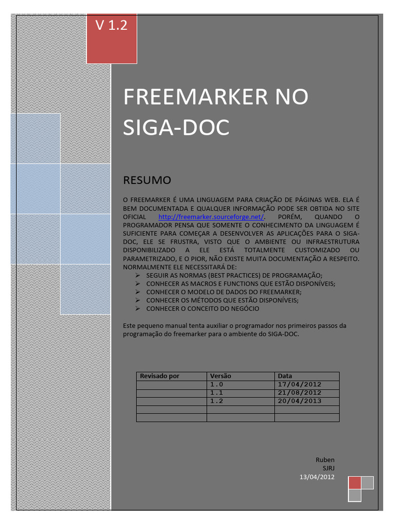 Introdução ao FreeMarker no SIGA-DOC | PDF | Modelo cliente – Servidor ...