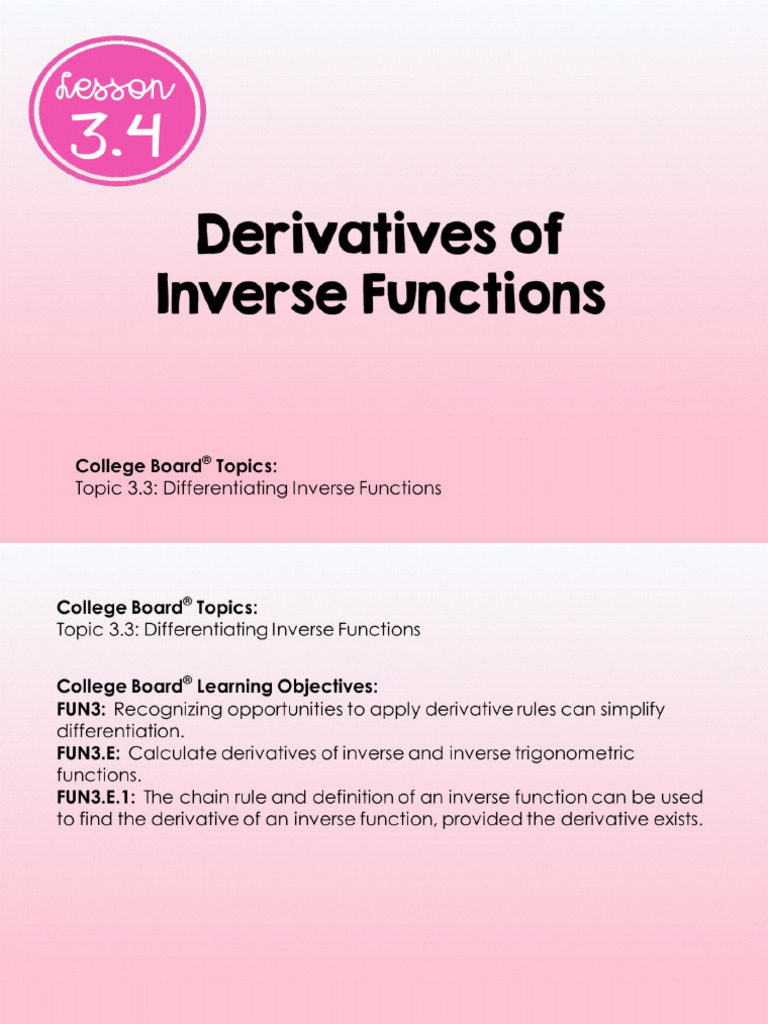3.4 Inverse Functions | PDF