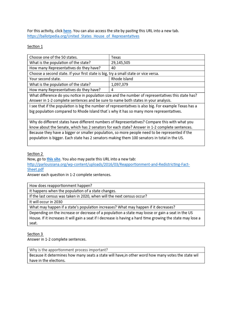 U.S. House Representation Analysis | PDF | Politics Of The United ...