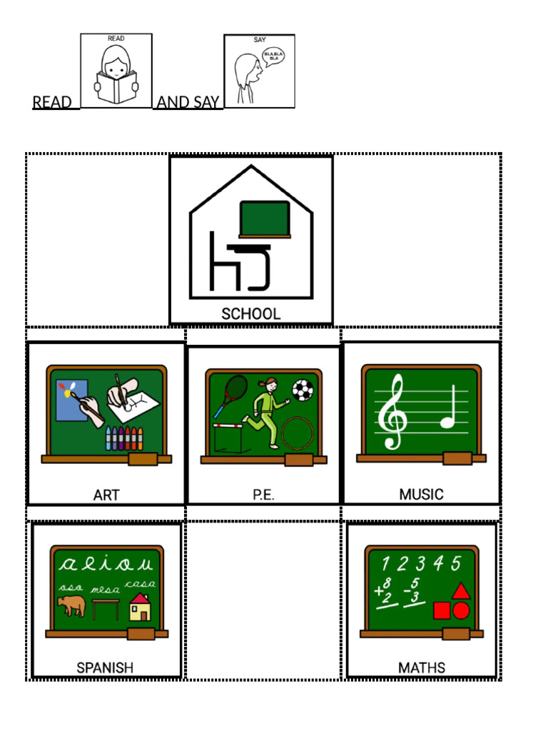 School Subjects Activity Worksheet | PDF