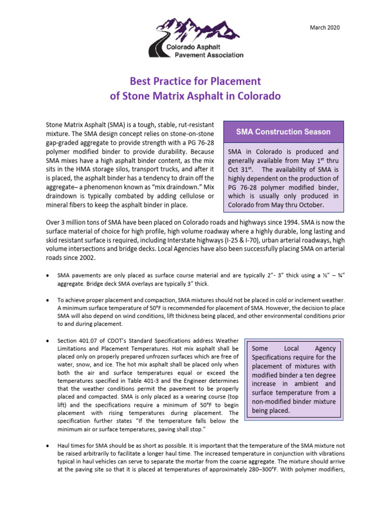 Best Practices for Stone Matrix Asphalt | PDF | Materials | Building ...
