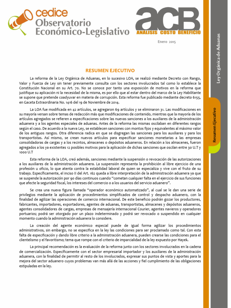 Reforma de la Ley Orgánica de Aduanas | PDF | aduana | Multa (pena)