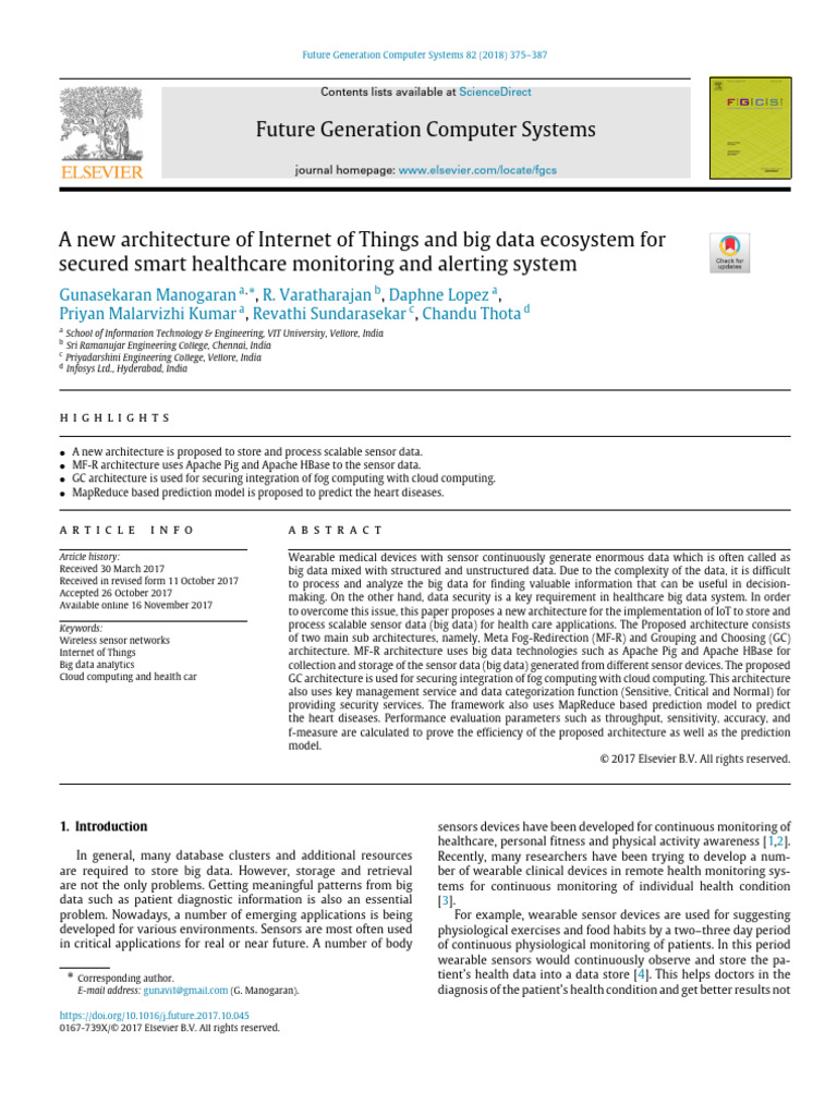 IoT Big Data Architecture for Smart Healthcare | PDF | Cloud Computing ...