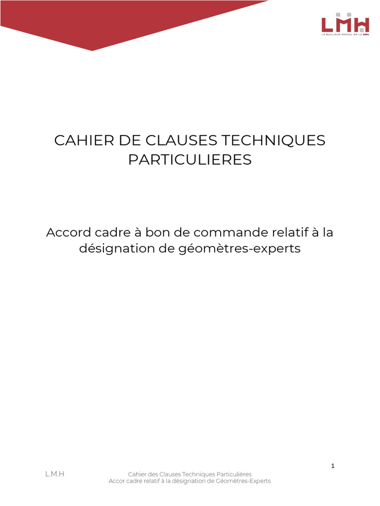 Cahier des Clauses Techniques Géomètres-Experts | PDF | Taxe sur la ...