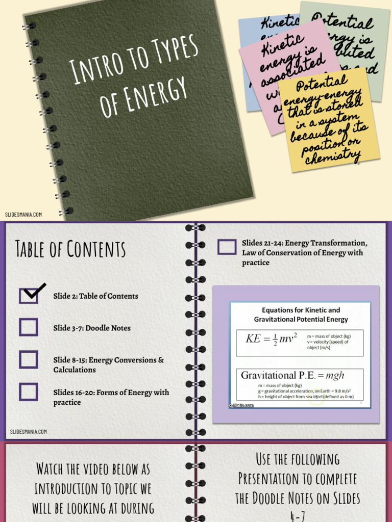 Intro To Types of Energy DINB | PDF | Potential Energy | Pendulum