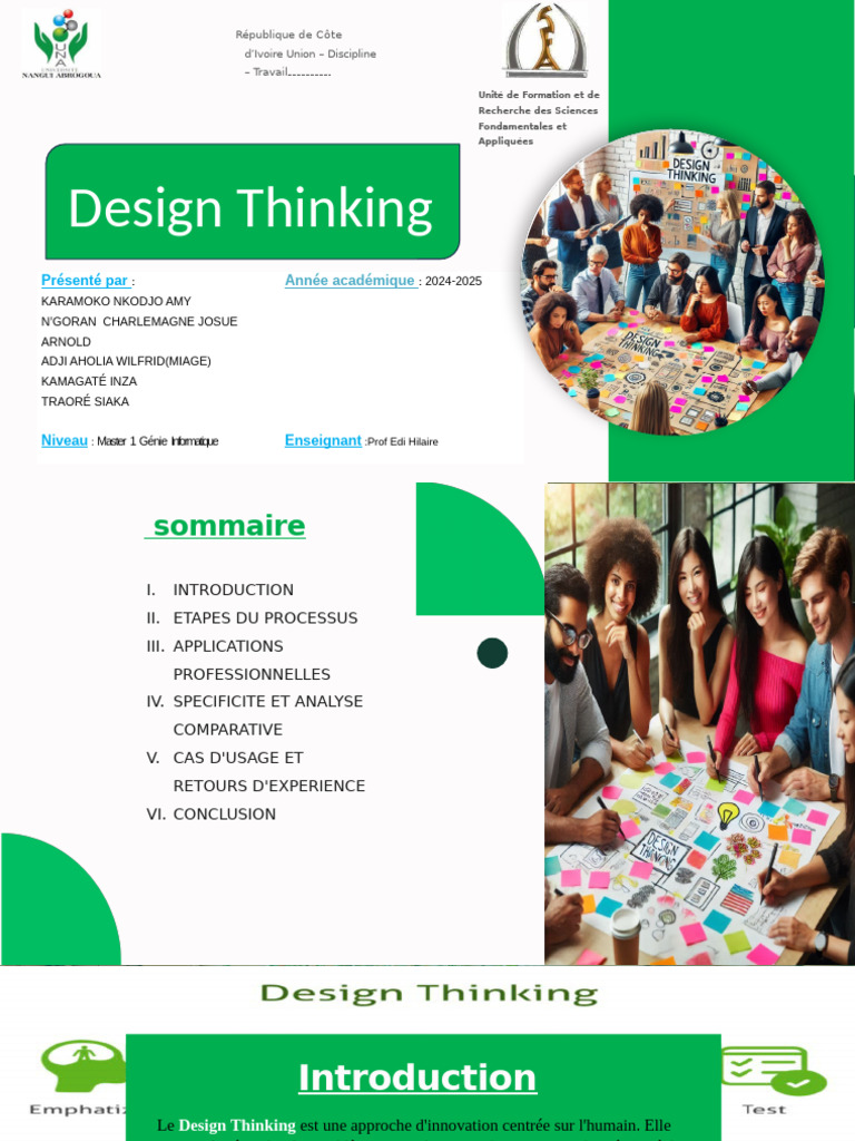 Introduction au Design Thinking | PDF | Design thinking | Application