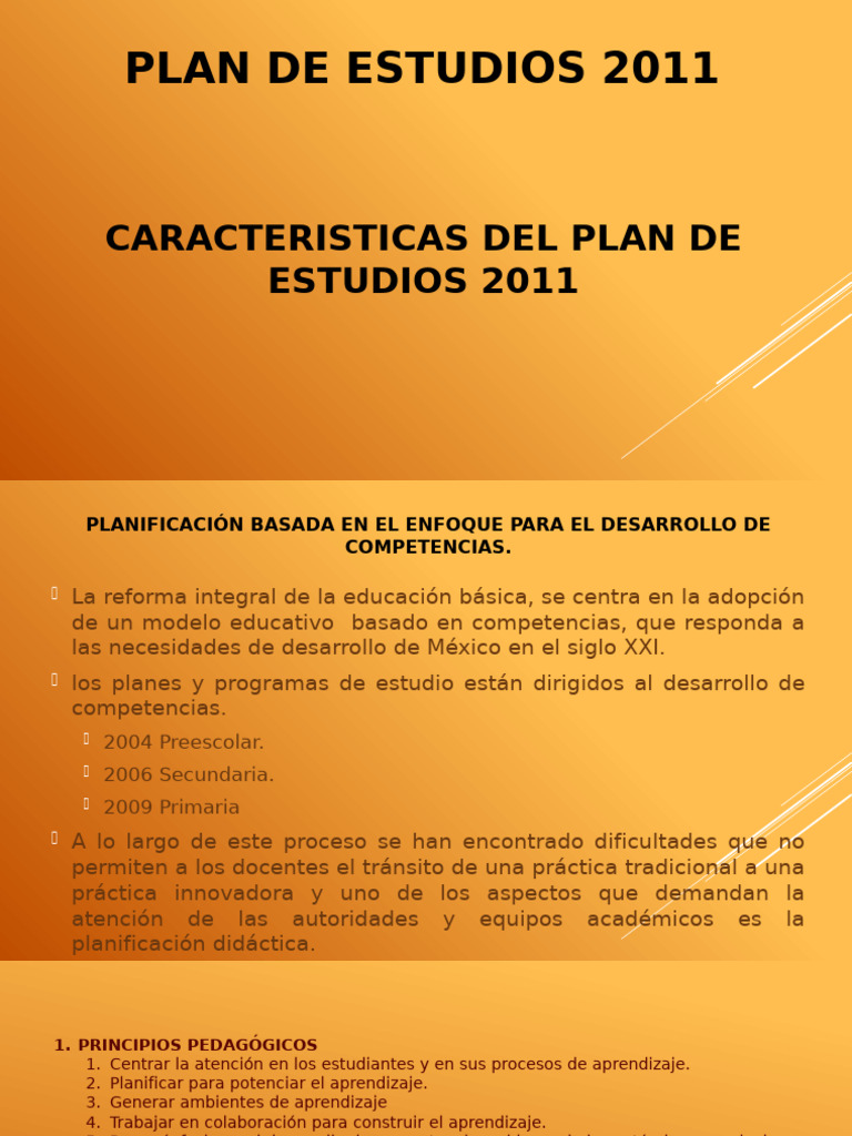 Caracteristicas Del Plan de Estudios 2011 | PDF | Plan de estudios ...