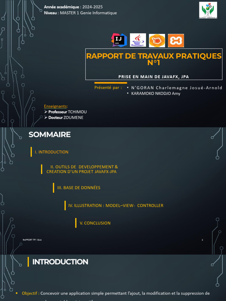 Rapport TP1 : Introduction à JavaFX et JPA | PDF | Développement de ...