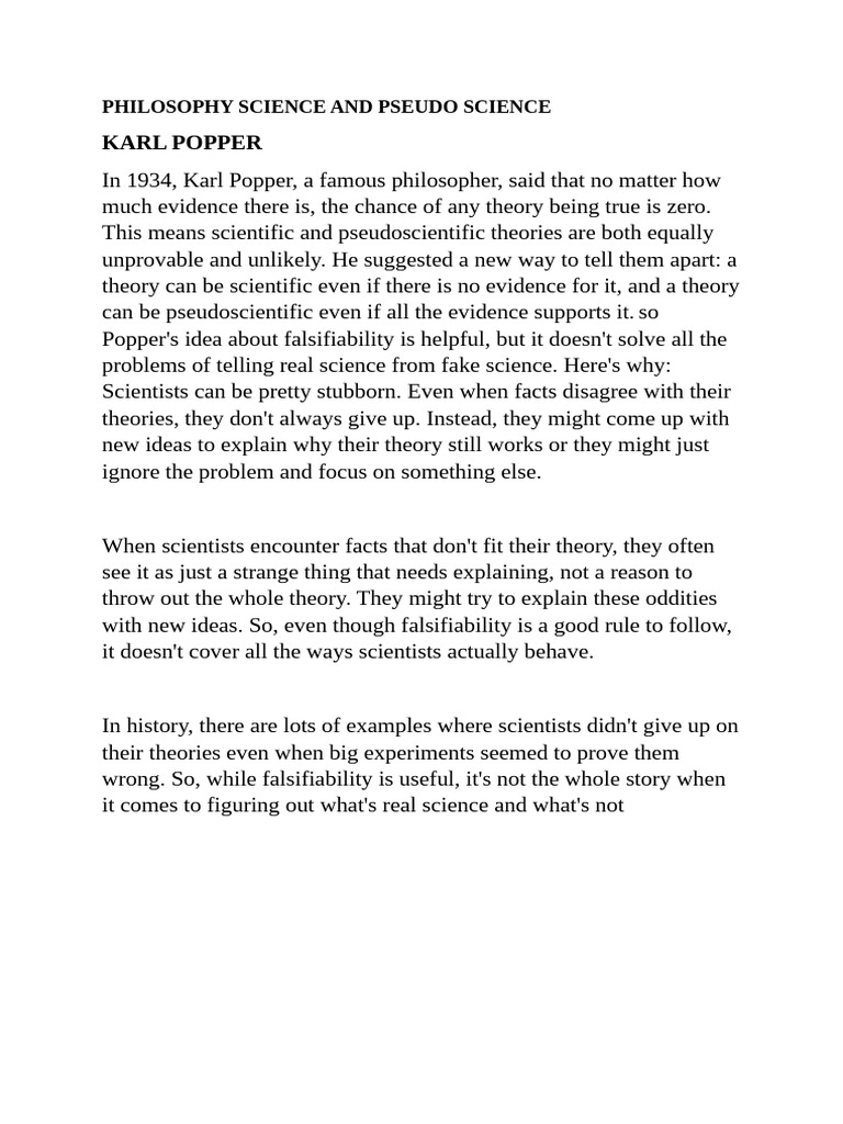 Philosophy Science and Pseudo Science | PDF