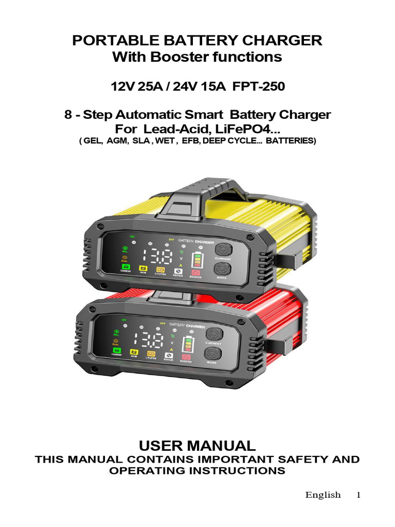 8-Stage Smart Battery Charger Manual | PDF | Battery Charger | Electronics
