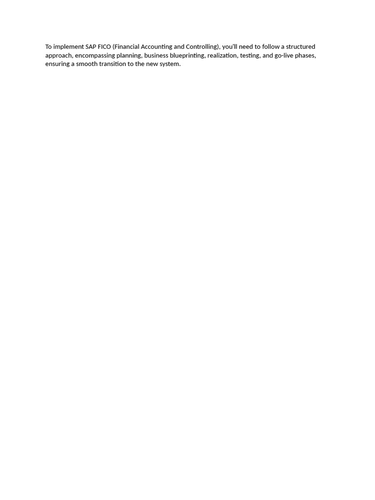 SAP FICO Implementation Guide | PDF