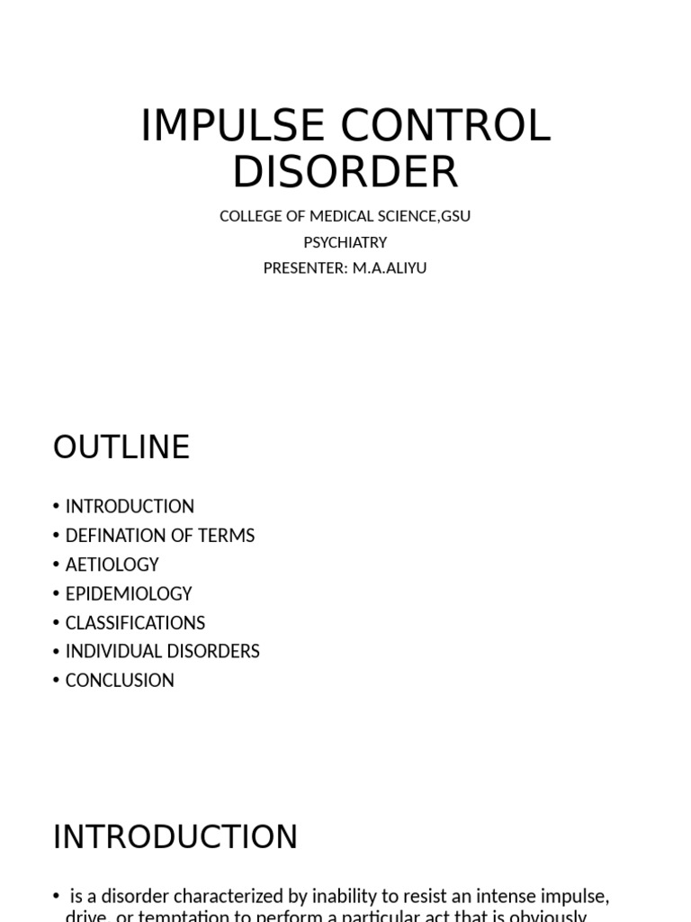 Understanding Impulse Control Disorders | PDF | Impulsivity | Mental ...