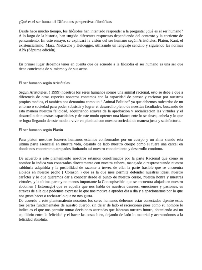 Filosofia 2 Ser Humano | PDF | Existencialismo | Martin Heidegger