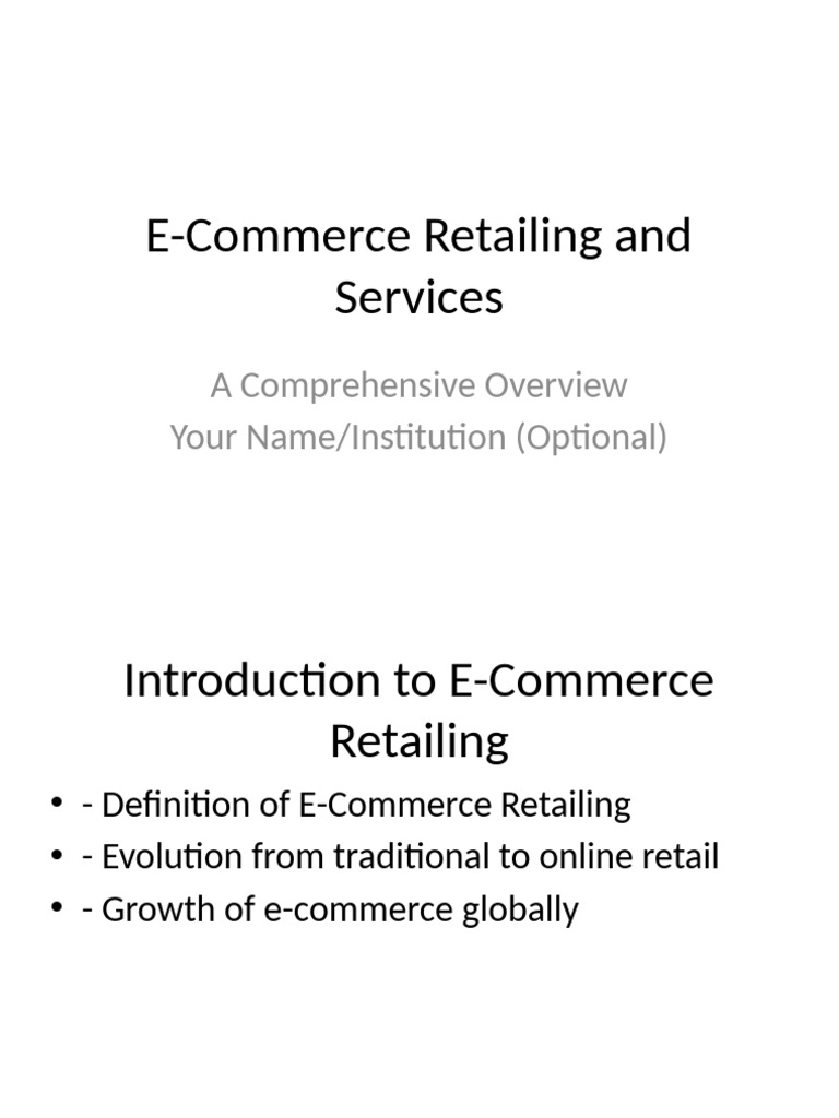 E-Commerce Retailing: Trends & Insights | PDF