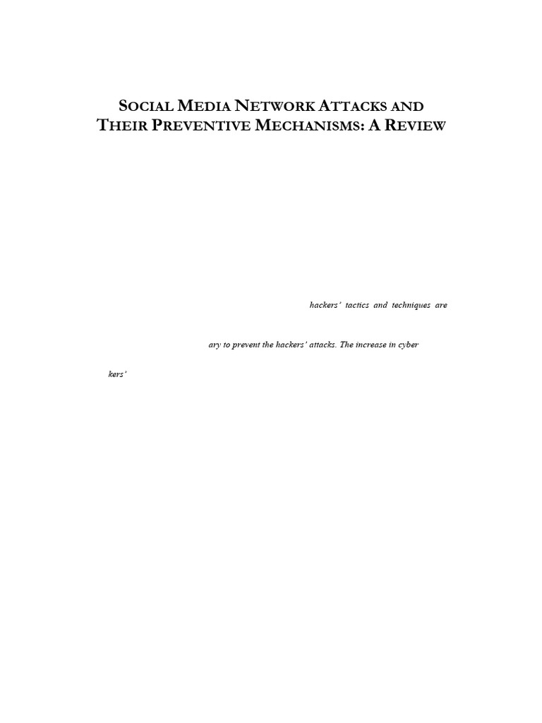 Social Media Attack Prevention Review | PDF | Computer Security | Security