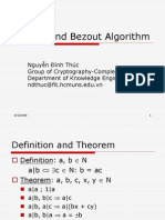 Euclide and Bezout Algorithm