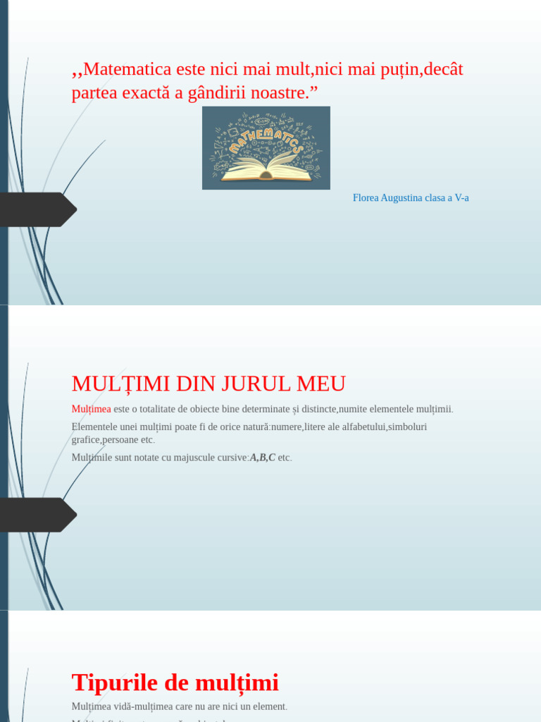 Proiect Matematica Clasa 5 | PDF