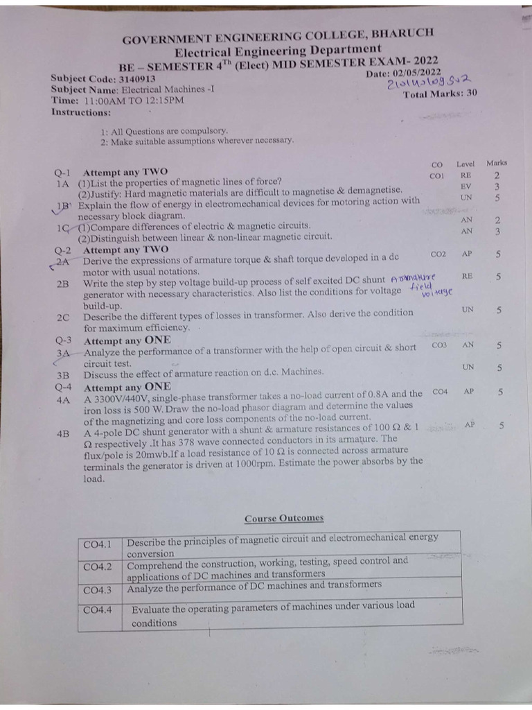Mid Sem 4 QP | PDF