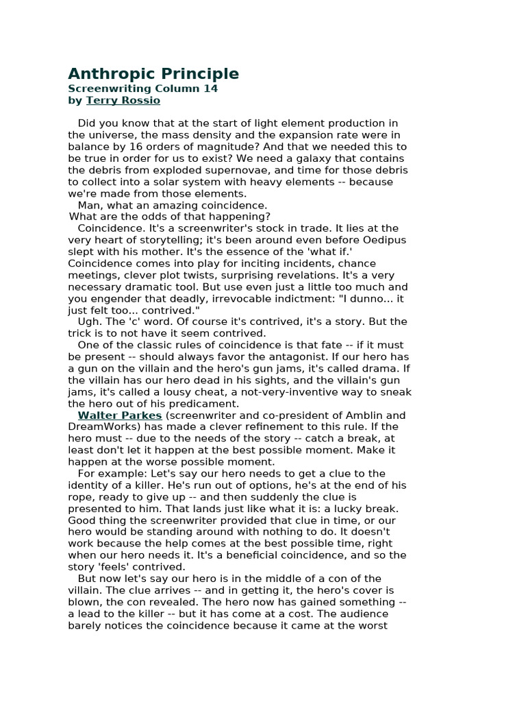 Anthropic Principle | PDF | Universe