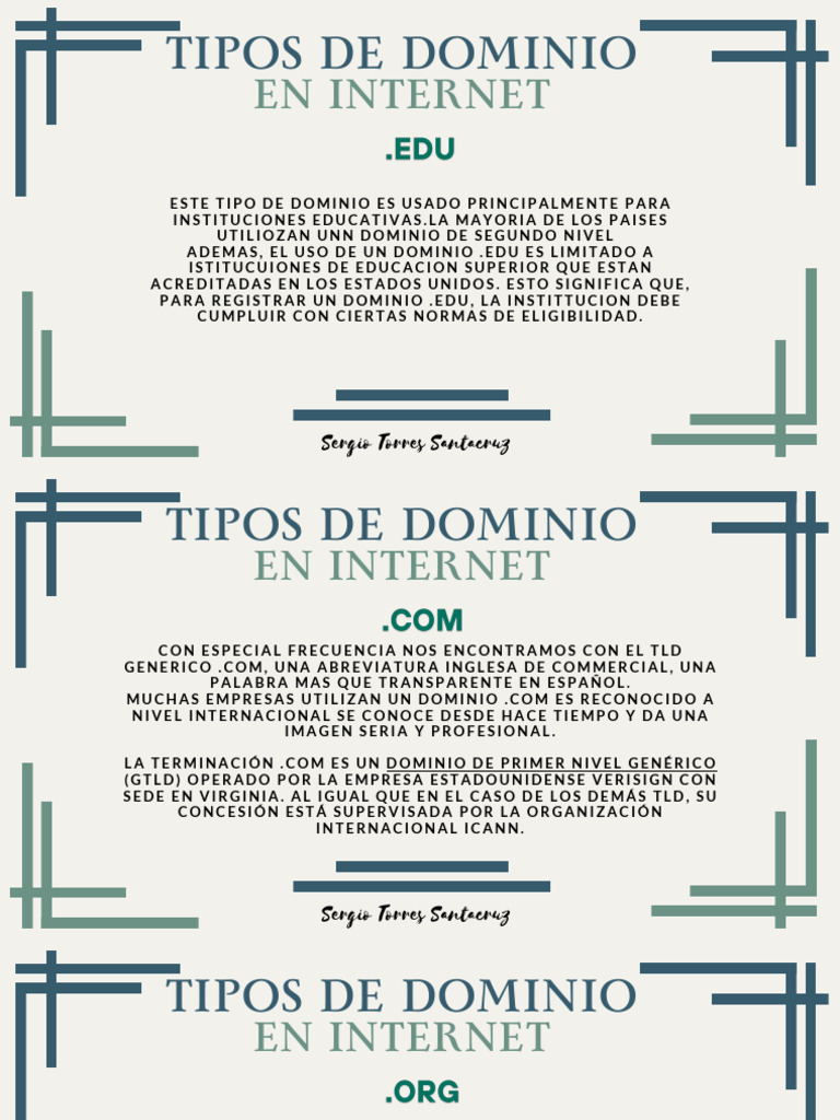 Tipos de dominios en Internet | PDF | Internet