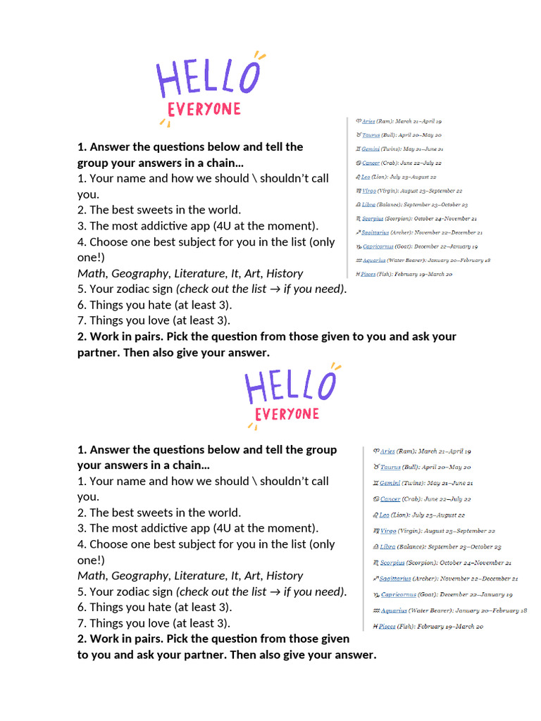 Fun Icebreaker Questions for Groups | PDF