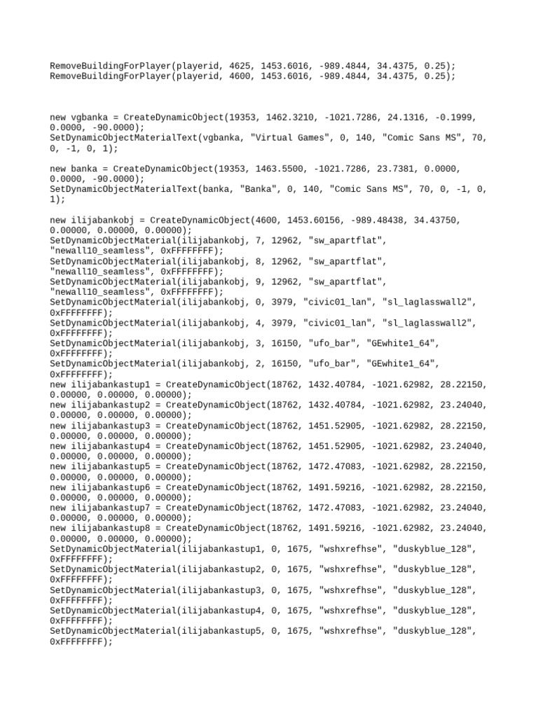 Dynamic Object Creation in Game Code | PDF