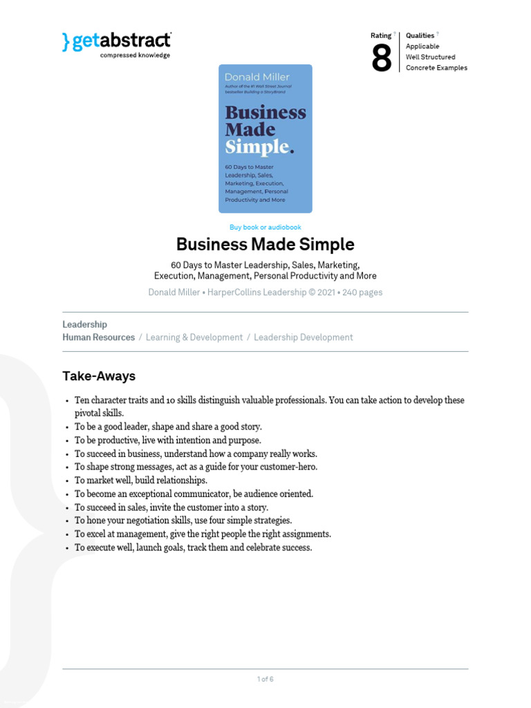 ReadOnline Business Made Simple 60 Days To Master Leadership Sales Marketing Execution Management Personal Productivity And More Read Online