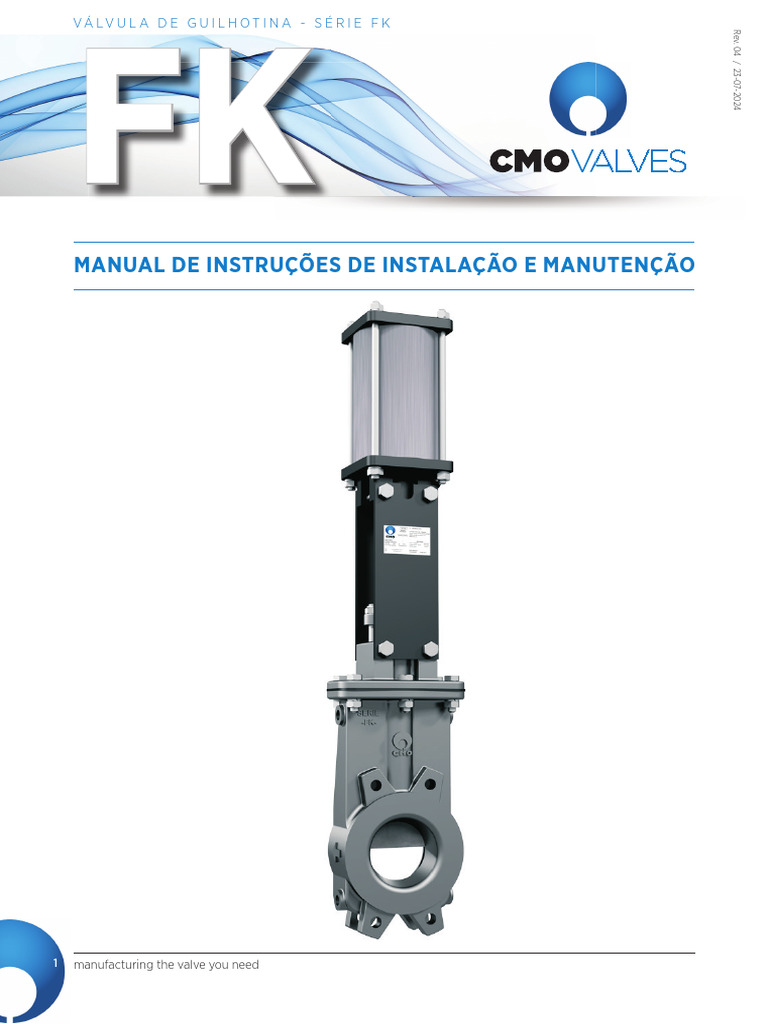 Manual de Instalação da Válvula FK | PDF | Válvula | Parafuso