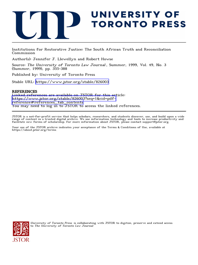 South Africa's Truth and Reconciliation Commission | PDF | Justice ...