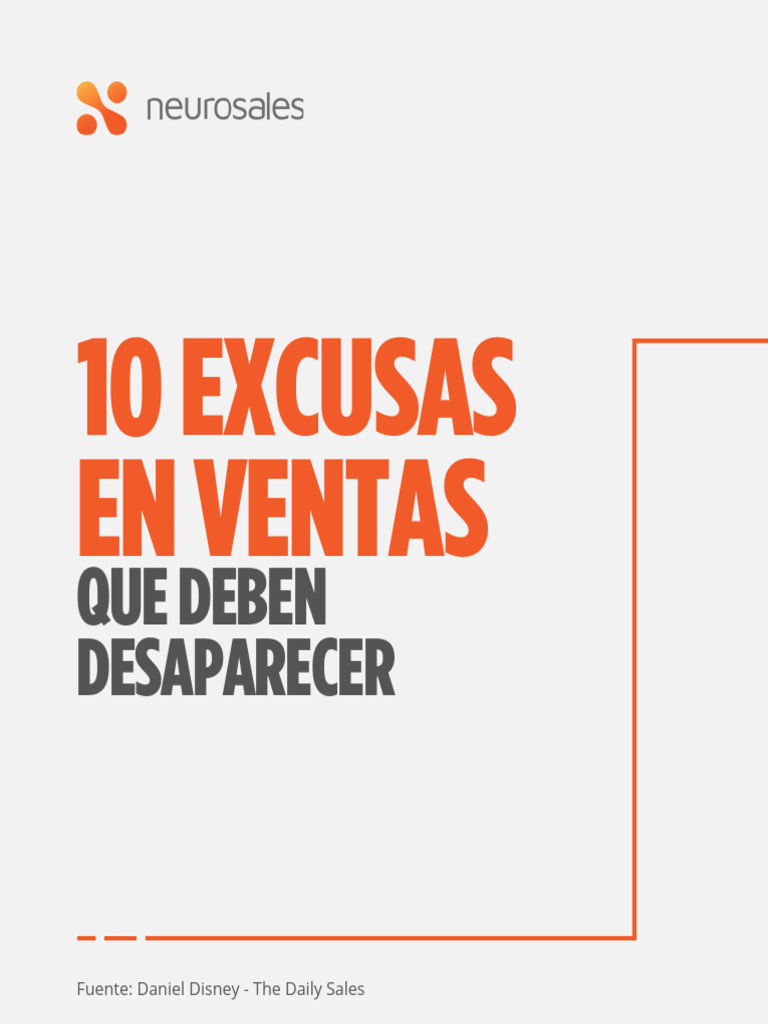 10 Excusas que Debes Eliminar en Ventas | PDF
