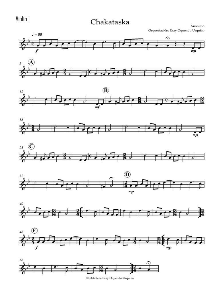 Chakataskka - Orq. 2025 - Violín I | PDF