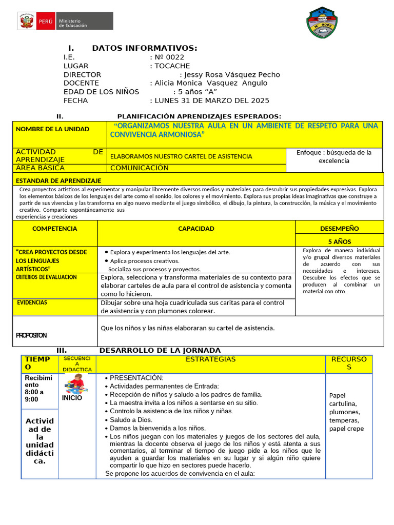 Cartel de Asistencia Creativo Infantil | PDF | Aprendizaje | Cognición