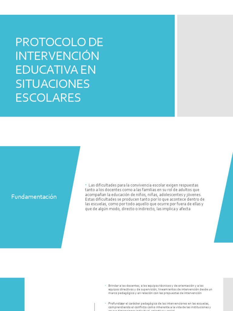 Protocolo de Intervención Educativa Escolar | PDF | Escuelas | Pedagogía