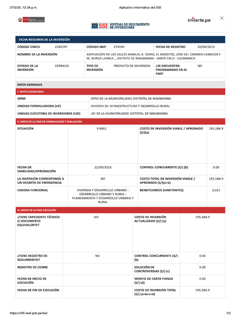 Aplicativo Informático Del SSI | PDF