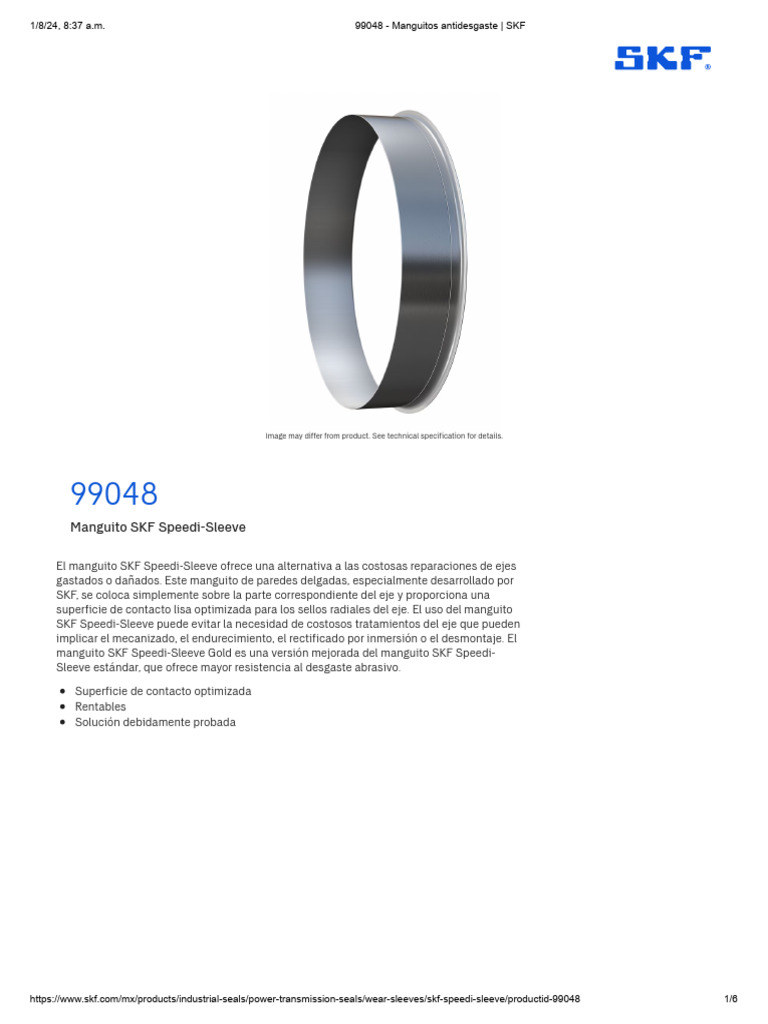 Produktbild von SKF Speedi-Sleeve Verschleißhülse – 130 Mm Welle, Edelstahl, 25,3 Mm Breite – Für Wellendichtungen