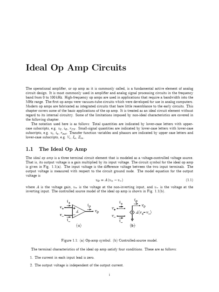 Ideal Op Amp Circuit Applications | PDF | Amplifier | Operational Amplifier