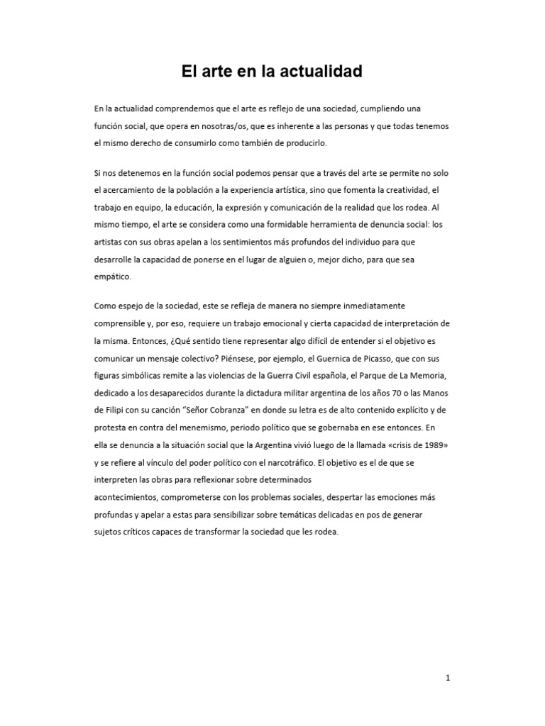 El arte como herramienta de cambio social | PDF | Sociedad | Democracia