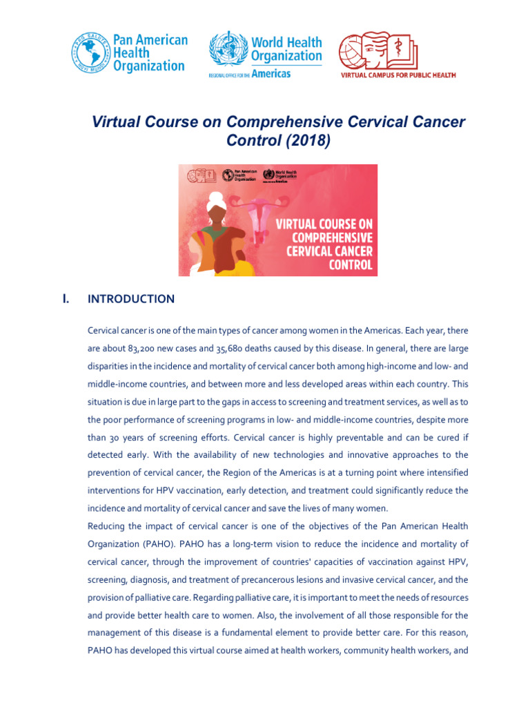 Course Program Cervical Cancer Paho 2018 | PDF | Cervical Cancer | Cancer
