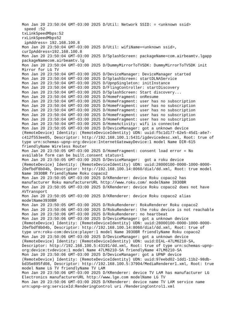 LG TV and Roku Device Management Logs | PDF | Digital Technology ...