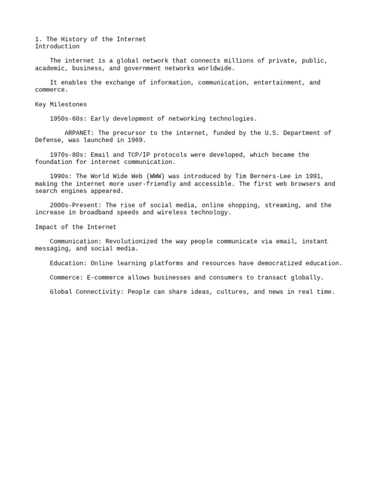 History and Impact of the Internet | PDF