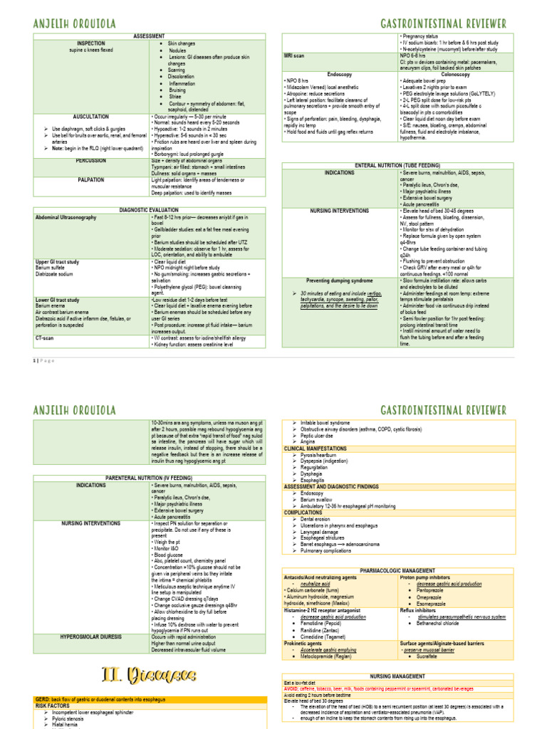 Comprehensive Gastrointestinal Assessment Guide | PDF | Esophagus ...